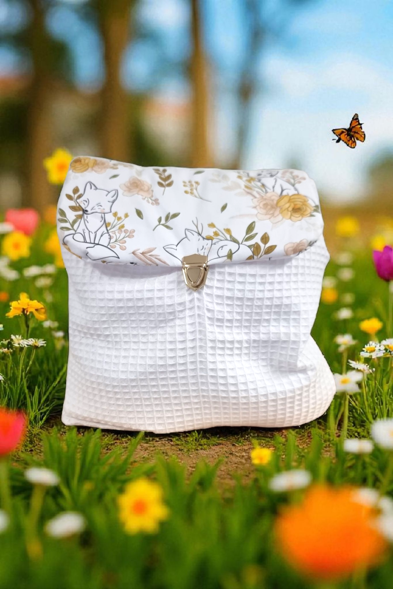 Petit sac à dos de rentrée – Élégance dorée pour les tout-petits ✨🎒